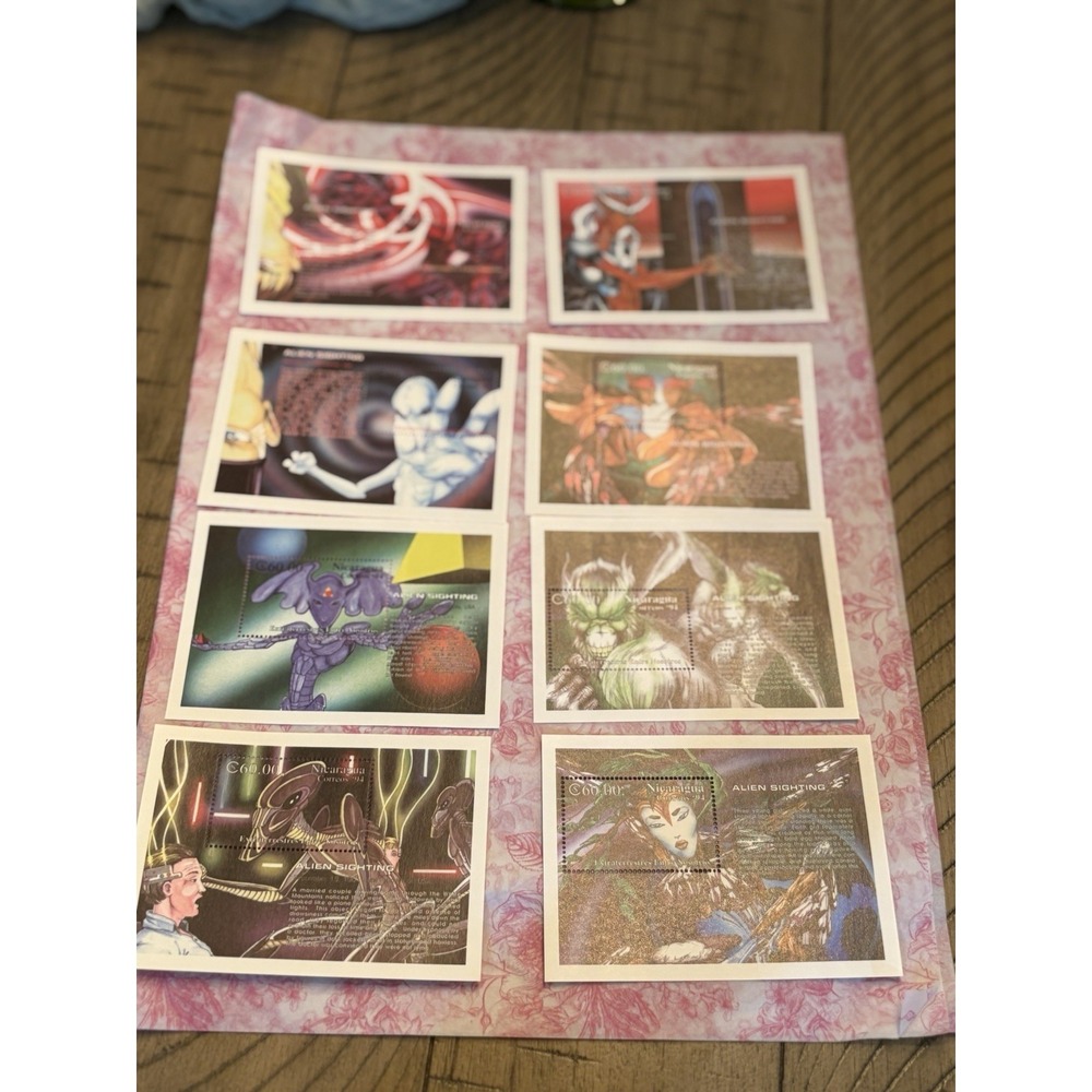Nicaragua "Alien Sighting" Souvenir Stamp Sheet – 8 Mint Collector Stamps
